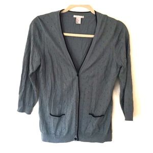H & M 3/4 Sleeve Sage Green Cardigan